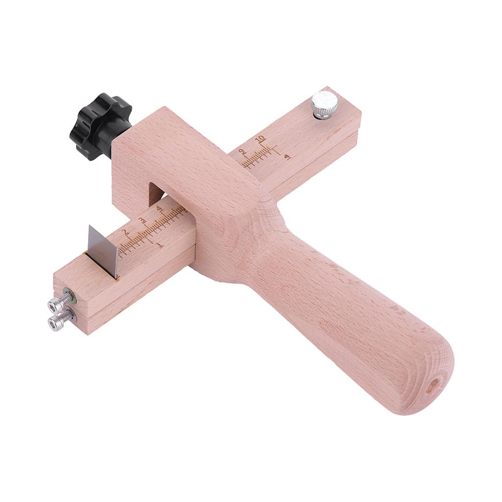 Adjustable Wooden Strip and Strap Belt Cutter Leather Hand Cutting DIY Craft Tool With 5 Blades