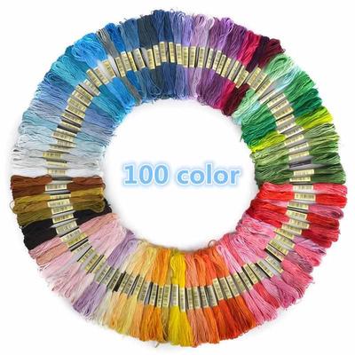 100 SZTUK Bawełna Mix Kolory Haft Cross Stitch Szycie Motki Zestaw nici do nici