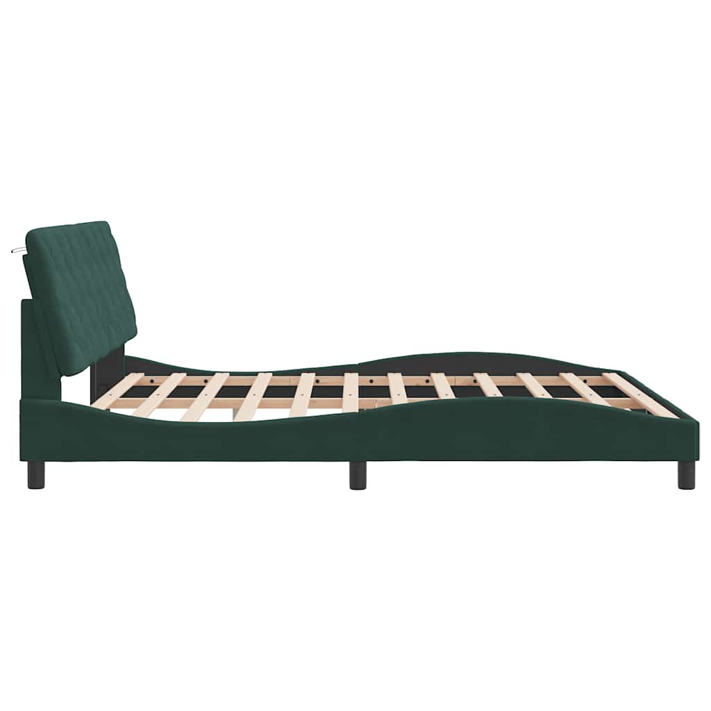 Bed Frame without Mattress Dark Green 180x200 cm Velvet