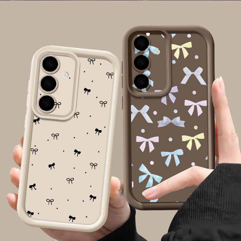 Silky Buwknots Print Case For Samsung S26 S25 Ultra S24 S23 Plus S22 S21 FE A54 A15 A25 A35 A55 A16 A26 A36 A56 A17 A27 A37 A57 5G Shockproof Cover