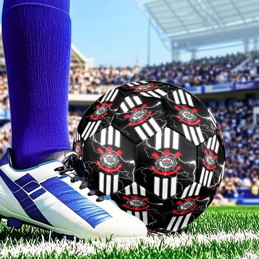 Sport Club Football Crest Printed Size 5 Soccer Ball - Durable, Machine-stitched, Soft and Comfortable, Suitable for Training and Matches Gift