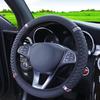 Car Steering Wheel Cover Without Inner Ring Leather Embroidery Color Diamonds For Mercedes-Benz A-Klasse For BMW 3 Series