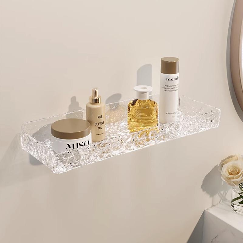 Toilet Bathroom Acrylic Rack Non-punching Wall-mounted Washstand Wall Cosmetics Storage Towel Rack