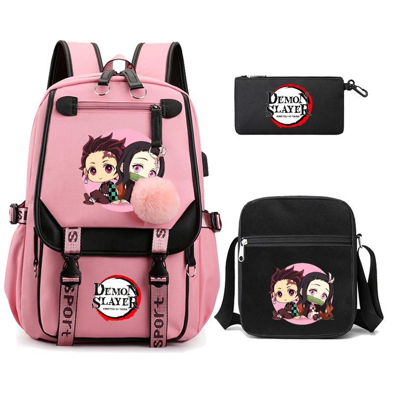 Hot-selling Ghost Extinguishing Peripheral Animation Backpack Campus Trend Primary and Secondary School Students Schoolbag Pencil Bag Shoulder Bag