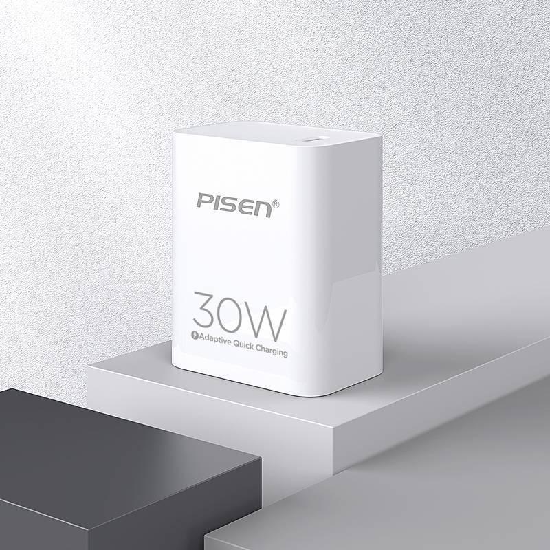 PISEN 30W Fast Charger Head with 12 Smartphone Cable for iPhone 13/14
