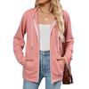 Women S Long Sleeve Hooded Sweatshirt With Zipper Pockets Casual Top