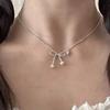 Elegant Bowknot Necklace Stylish Charm Necklace Versatile Jewelry Alloy Material Perfect for Daily Wear Parties and Date