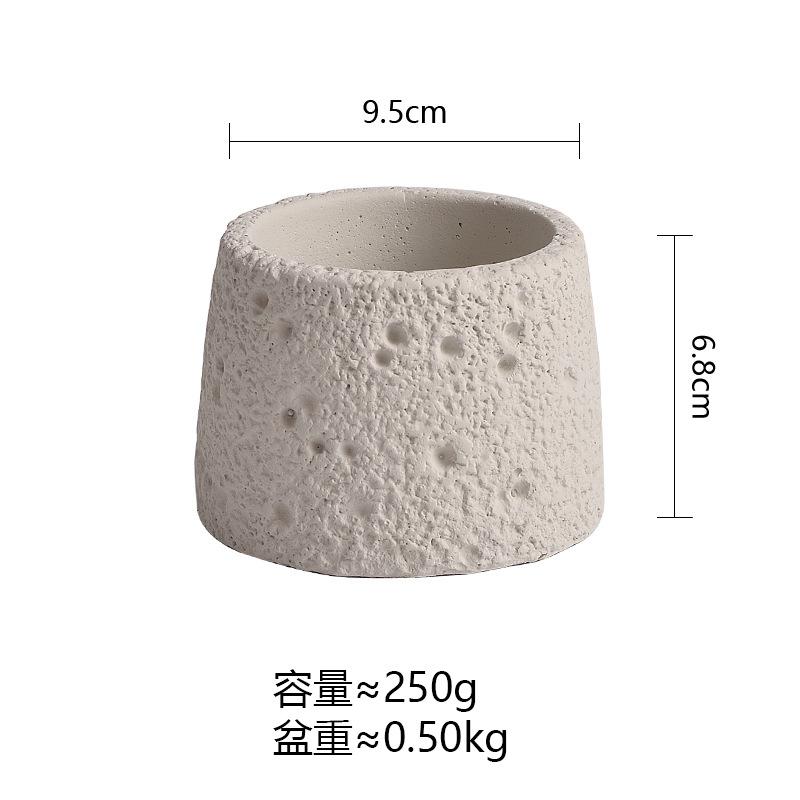 Nordic Style Empty Cement Candle Holder Indoor Decoration Flameless Crystal Container Romantic Fragrance Other Candle Holders (White,Tall / Large) белый