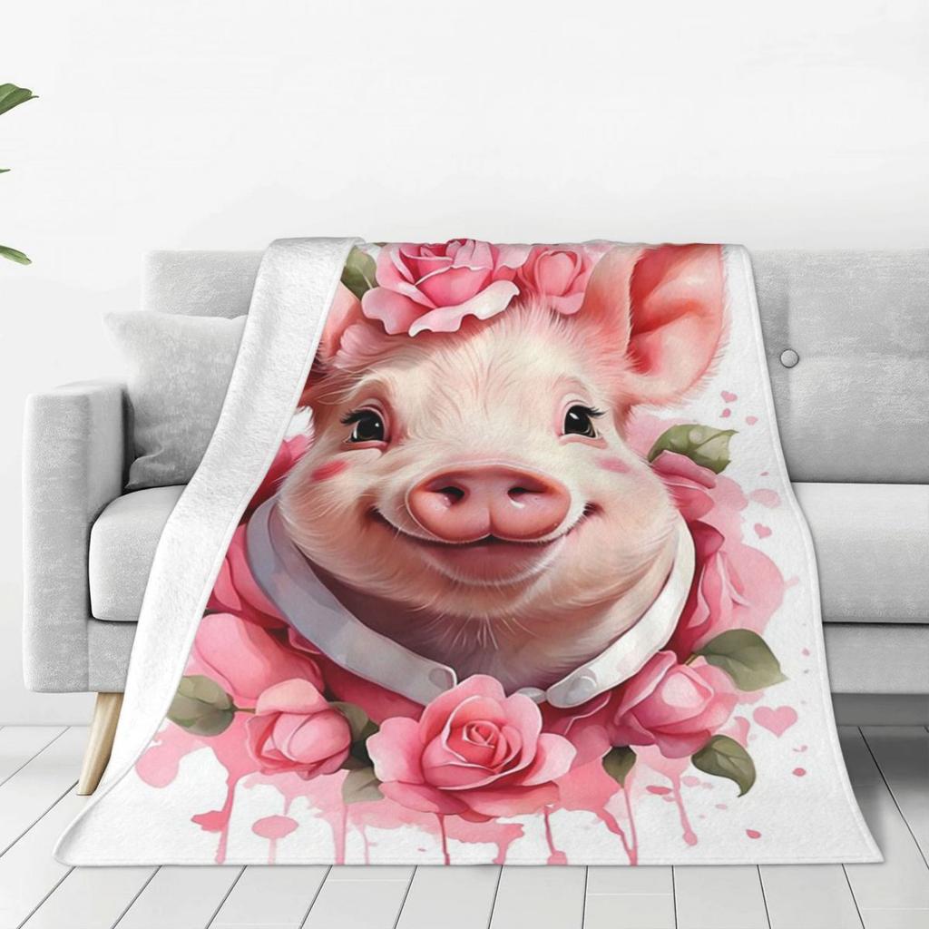 Cute Pig Design For Cute Pig Lovers Blankets Soft Warm Flannel Throw Blanket Plush for Bed Living room Picnic Travel Home Sofa