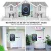 Wireless Doorbell, Waterproof Doorbell, 1 Button, 1 Receiver, 60 Ringtones, 5-level Volume Adjustment, European Standard Plug.