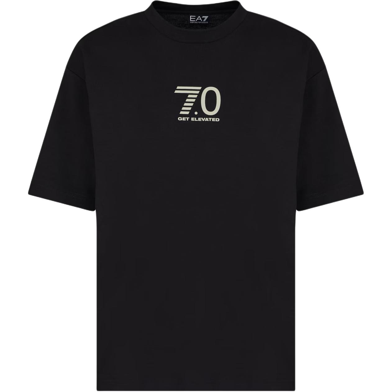 Emporio Armani EA7 7.0 Series Cotton Letter Print Crew Neck Pullover Short Sleeve T-Shirt Men tops Black 7X000082-AF12957-UC001 M