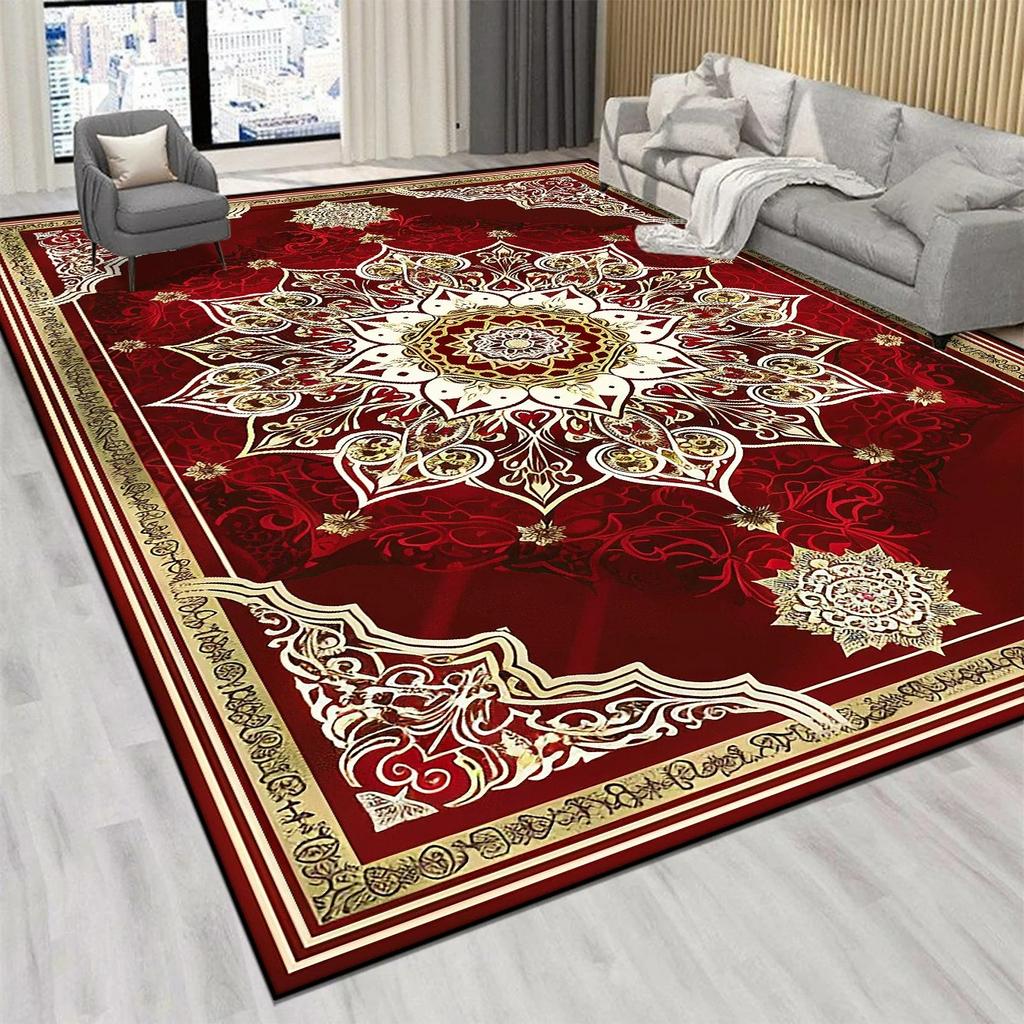 Luxury Red Large Area Rugs Persian Carpet Home Living Room Bedroom Decor Floor Mat Lounge Sofa Coffee Table Rug Hotel Doormats