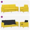 2 Piece Storage Sofa Set Light Yellow Polyester