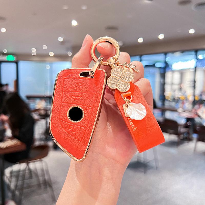 TPU Leather Car Key Case Remote Cover Shell Holder Keychain Fob for BMW 120i 225i 320i 330Li 1 2 3 Series I3 IX3 X3 X2 M3 M2 X3M