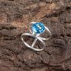 Swiss Blue Topaz Gemstone 925 Sterling Silver Jewelry Handmade Ring Gift For Her RR-13-8