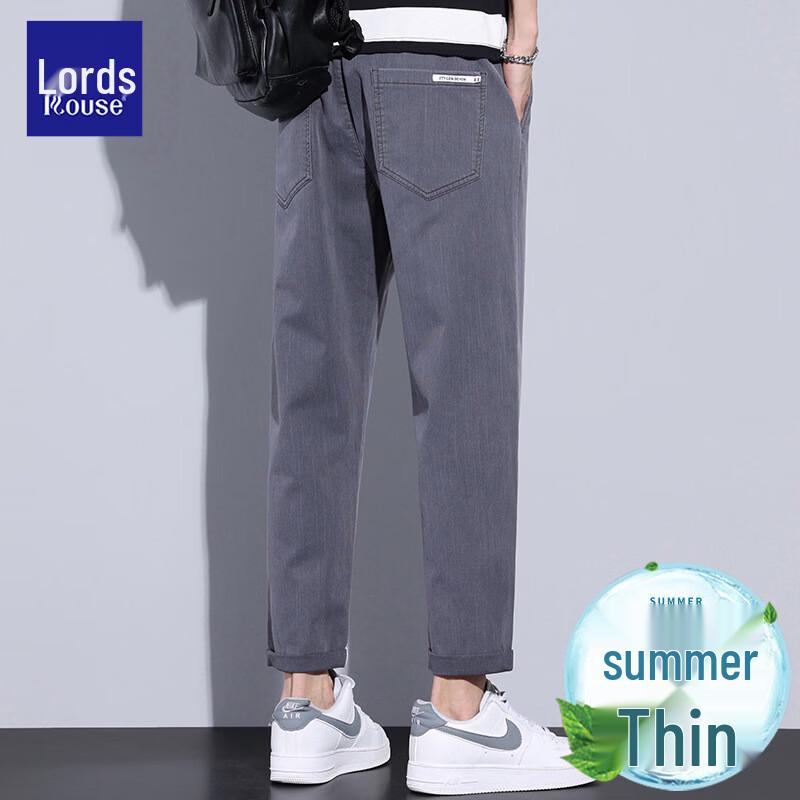 Luoz Men s Ice Silk Straight-Leg Summer Trousers 4XL