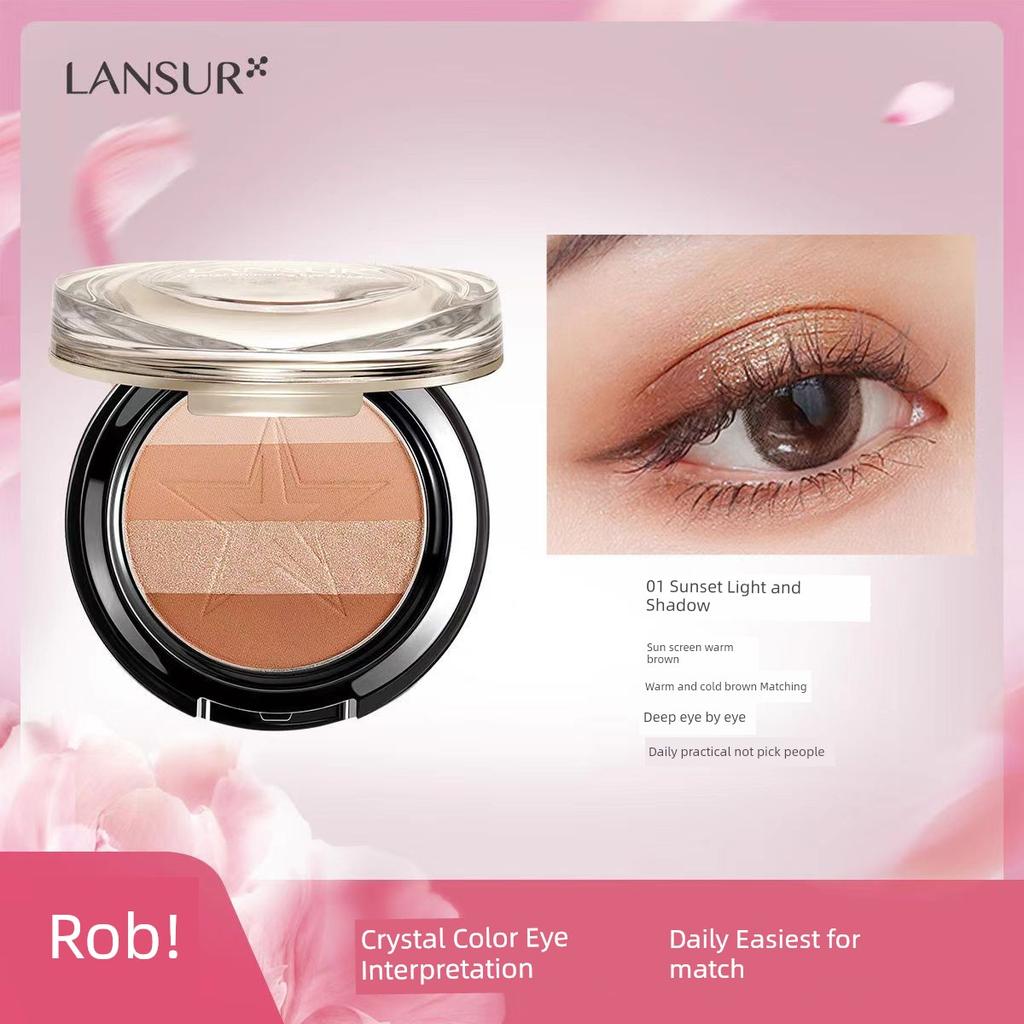 LANSUR Eye Shadow LANSUR Ryujing Gorgeous Eye Shadow Shimmering Powder Shimmer Earth Orange Convenient and Small Student Eye Shadow Plate