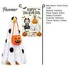 Halloween Ghost Decor Lighted Porch Goose Outfit And Flag Set for 23 Inch Statue, Outdoor Yard Ornament Spooky Clothes with Pumpkin Bucket Patio Lawn