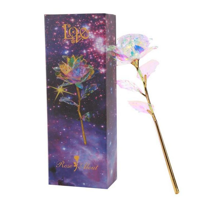 Valentine's Day Galaxy Rose Romantic Crystal Flower Lovers Rose With Gift Box