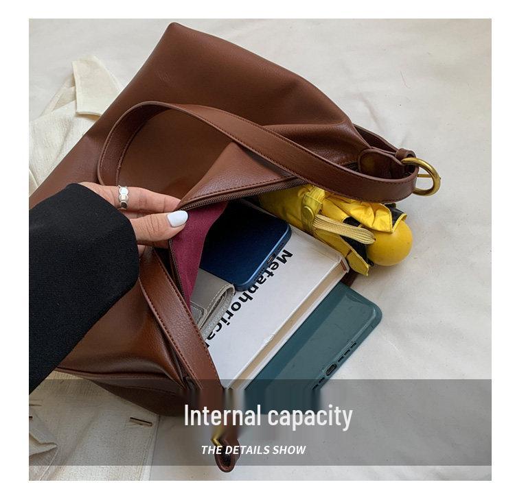 Women's Black Large Capacity Shoulder/Crossbody Bag - Autumn/Winter 2022 Fashion, Casual Versatile Tote for Commute