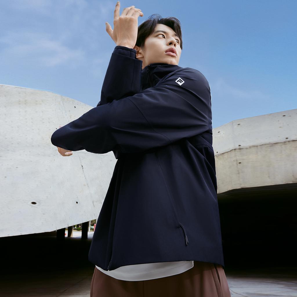 Fila 2023 Winter New Two-Piece Jacket Outdoor Windproof Three-In-One Climbing Coat Men Jackets Legendary-Blue A11M341701FNV