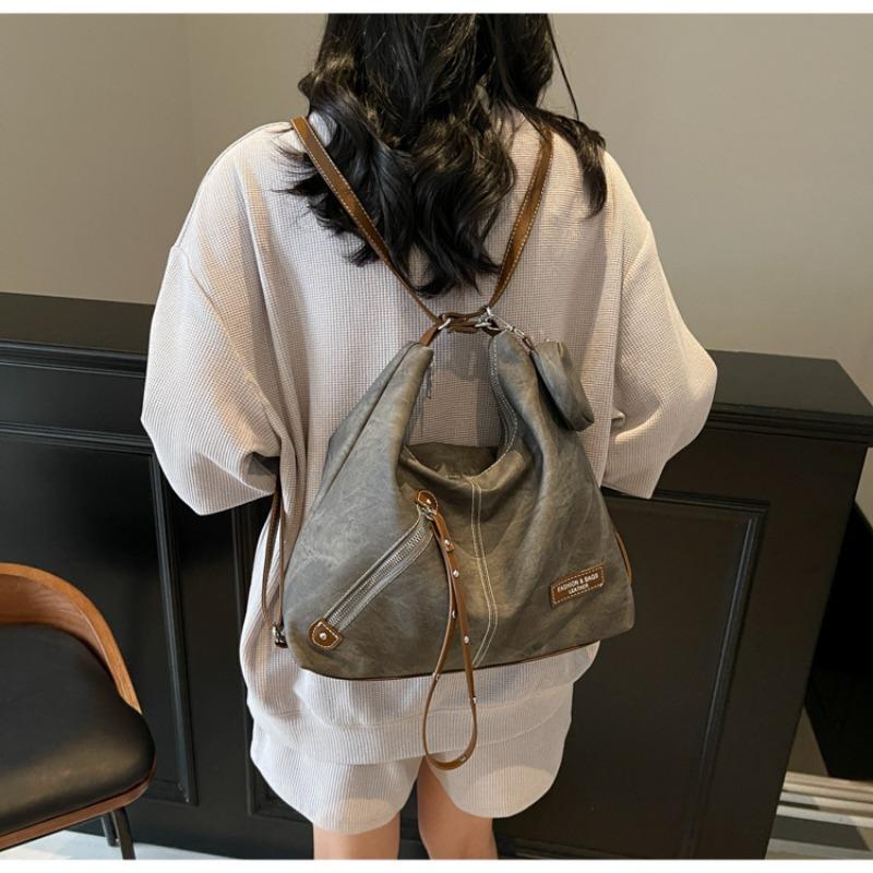 Casual backpack large capacity new spring and summer shoulder bag popular commuter retro tote bag