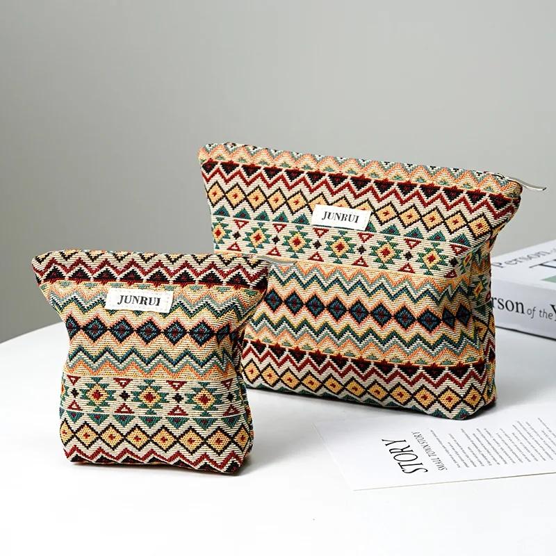 Women's Makeup Bag Capacity Lipstick Air Cushion Sanitary Napkin Storage Bag Portable Canvas Clutch Bag
