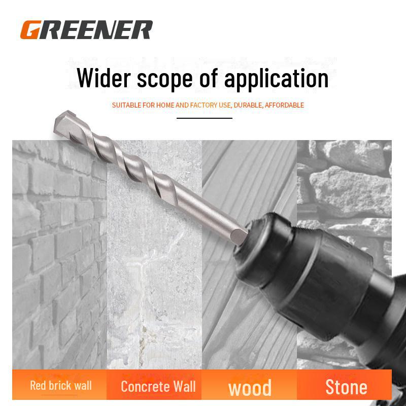 Green Forest Electric Hammer & Impact Drill Bit - Square Handle, Wall Hole Opener, Lengthened Concrete Drill Head
