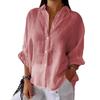 Spring New Cotton Linen Shirt with Back Tie Design, Women’s Casual Blouse