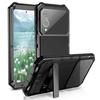 Heavy Duty Stand Case for Samsung Galaxy S25 Edge S24,S23,S22 Ultra Aluminum Phone Cases with Glass Screen Camera Protector