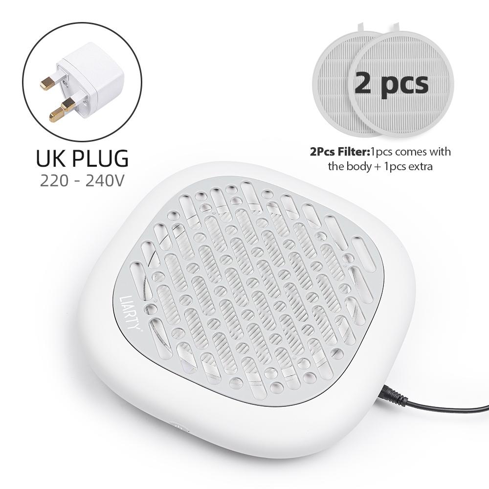 130W Super Suction Brushless Nail Dust Extractor Powerful Nail Dust Collector Nail Art Manicure Fan Vacuum Cleaner With 2 Filter