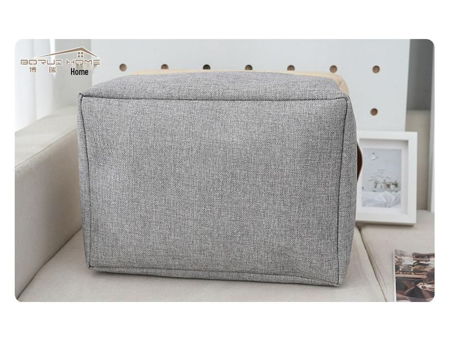 Coș de depozitare modern din in bicolor pentru casă și jucării