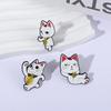 3Pcs Turbo Granny Cat Spying Enamel Pins Cartoon Anime Characters Cat Running Middle Finger Brooches Badge Funny Jewelry Gifts