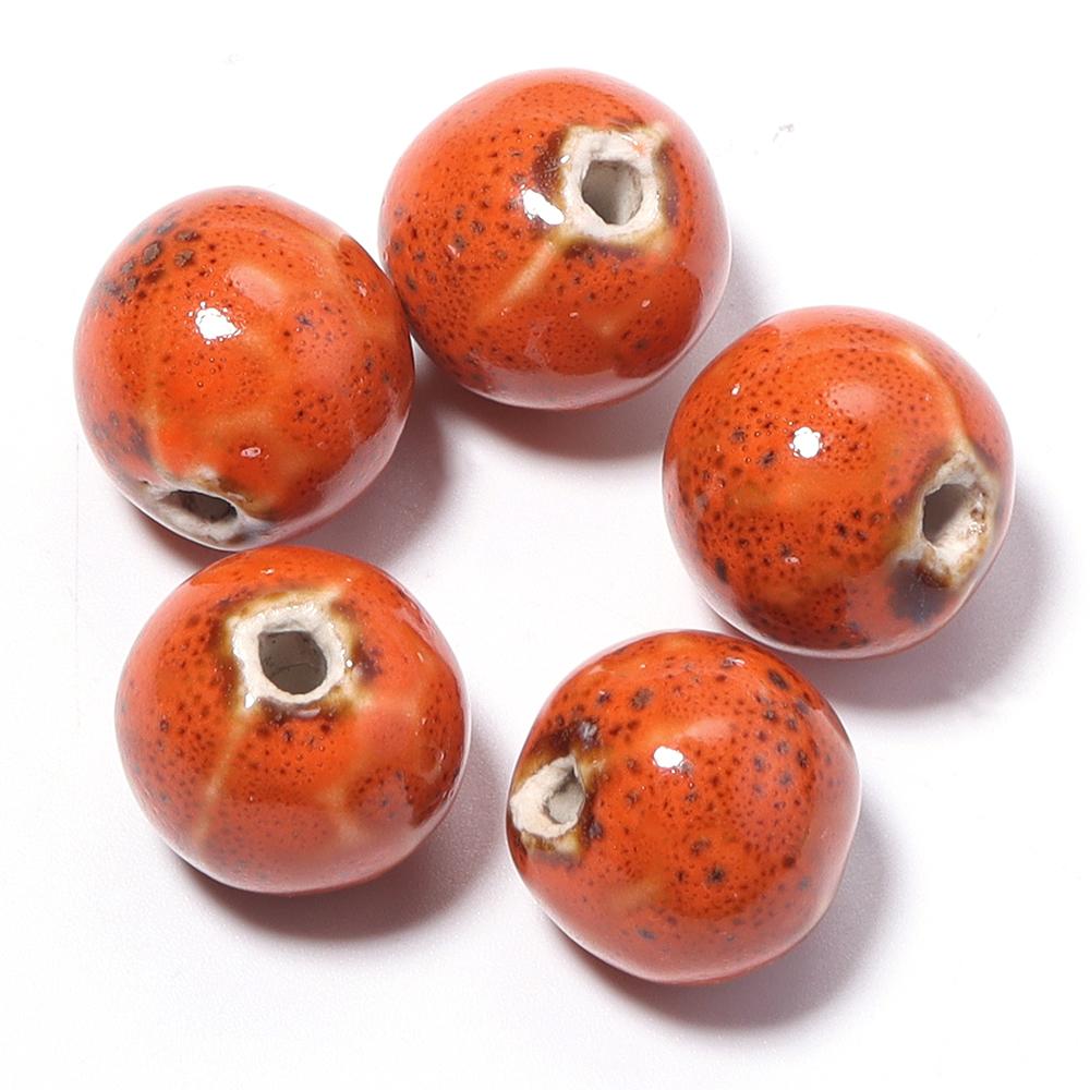 5pcs/lot 16mm Leopard Ceramic Beads Colored Dots Loose Spaced Round Porcelain Beads For DIY Charms Bracelet Necklace Accessories
