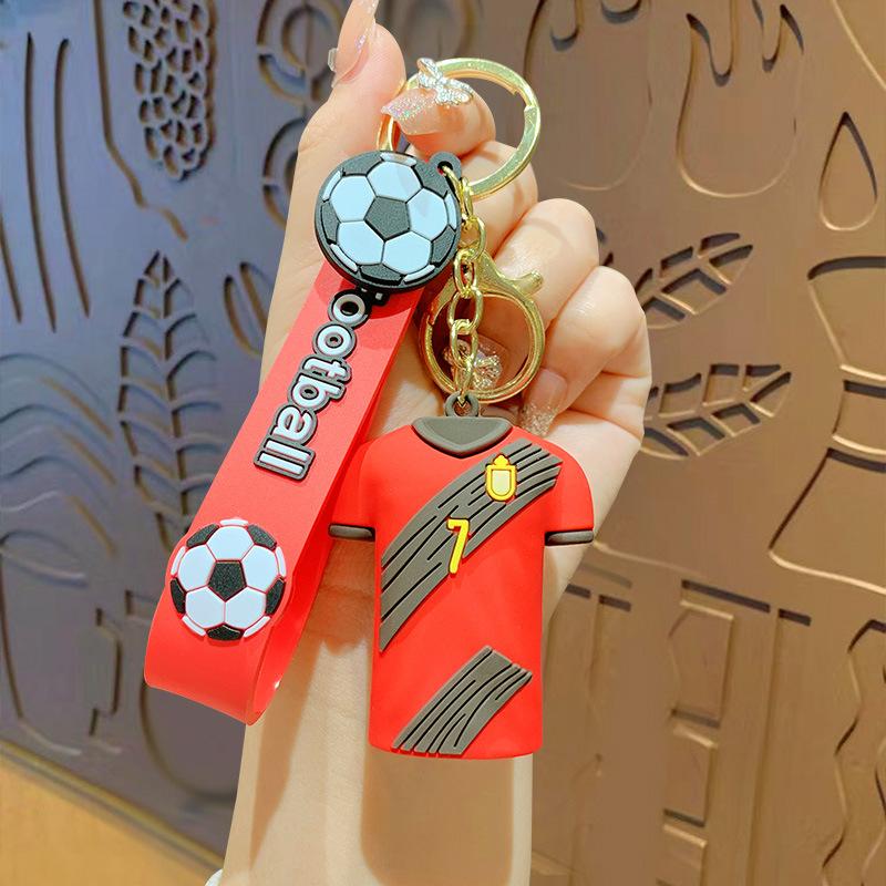 World Cup Double-Sided Football Shirt Keychain Souvenir Pendant Schoolbag Pendant Car Key Chain Small Gift