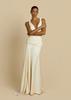 Suspender British European and American style backless long dress skirt women's deep V slim mopping wedding main yarn banquet temperament