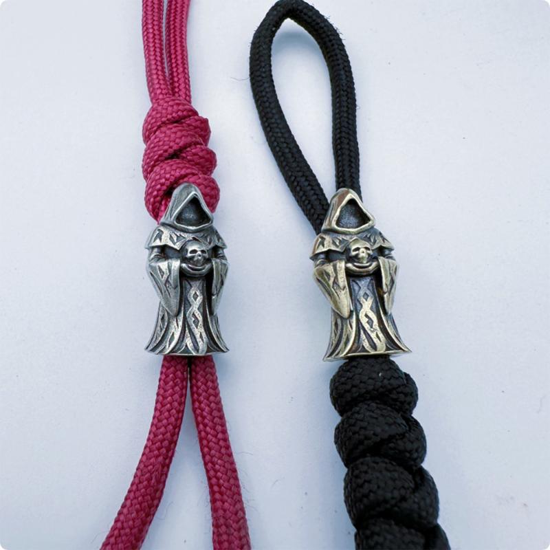Undead Skull Brass Knife Beads Edc Outdoor Diy Paracord Handmade Woven Lanyard Pendants Umbrella Rope Bracelets Charms Accessory