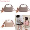 Simple Houndstooth Pattern Parent Child Shoulder Bag With Pendant For Kids Daily Use