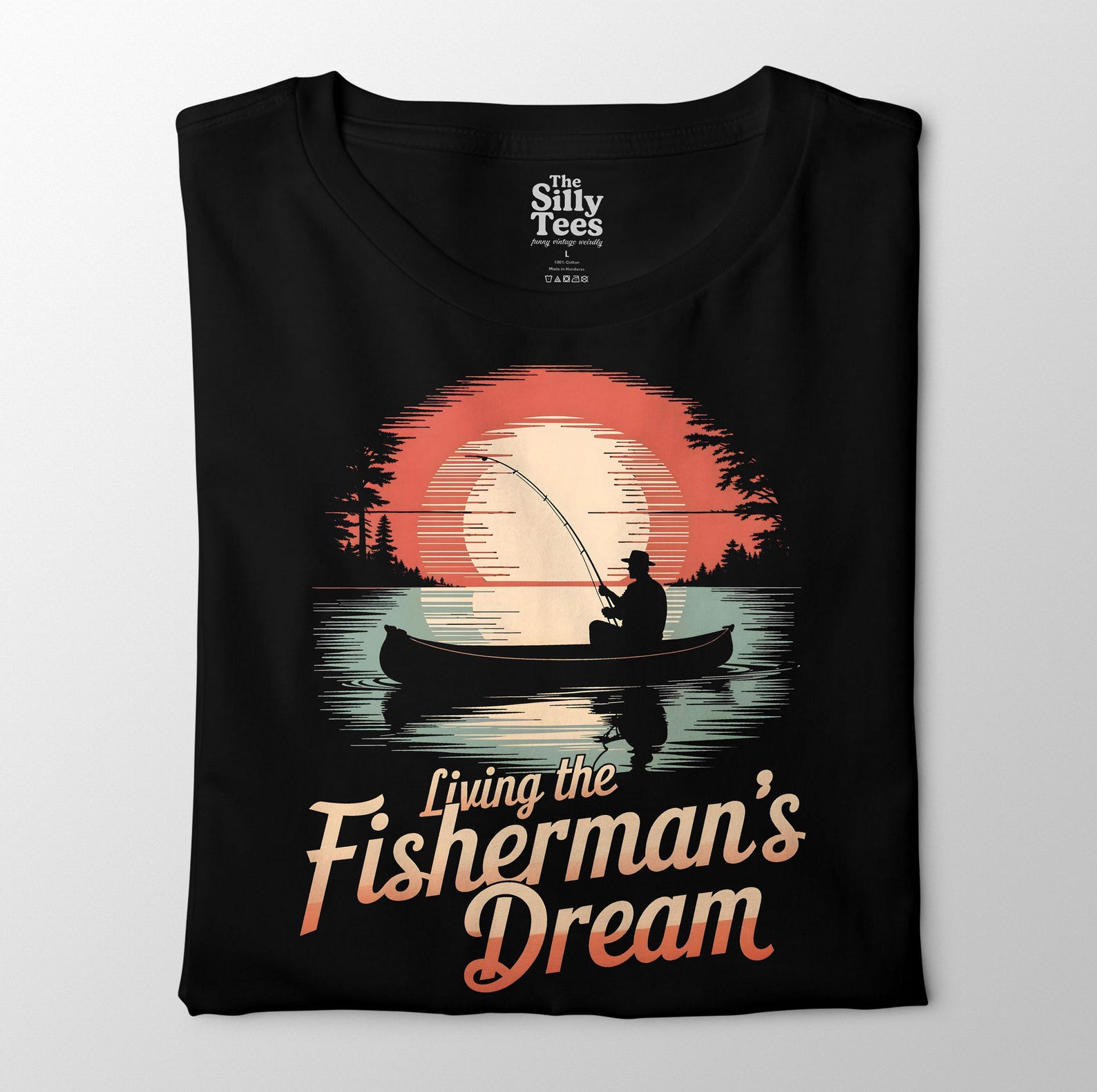 Retro Fishing Boat T-Shirt: Fisherman s Dream Sunset Graphic 2XL