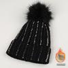 Fashion New Handmade Electric Drill Niche Temperament Knitted Hat Hairball Decoration Literary and Sweet Wool Hat