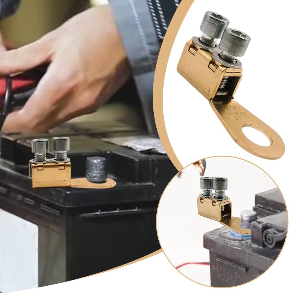 Car Battery Terminal Blocks Pure Copper Cable Ends Block Clip Post Wear-Resistant Junction Battery Terminals Car Accessorie C7B9