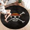 One Piece Strohoeden Piraten Rond Vloerkleed Tapijt Tapijt Voor Woonkamer Slaapkamer Bank Speelkamer Decor Antislip Vloermat