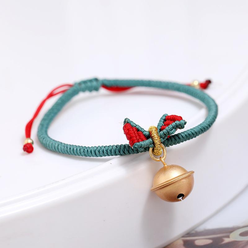 Handmade on the run princess bracelet Xiaohongshu same style Snow White bell bow woven hand rope gift female