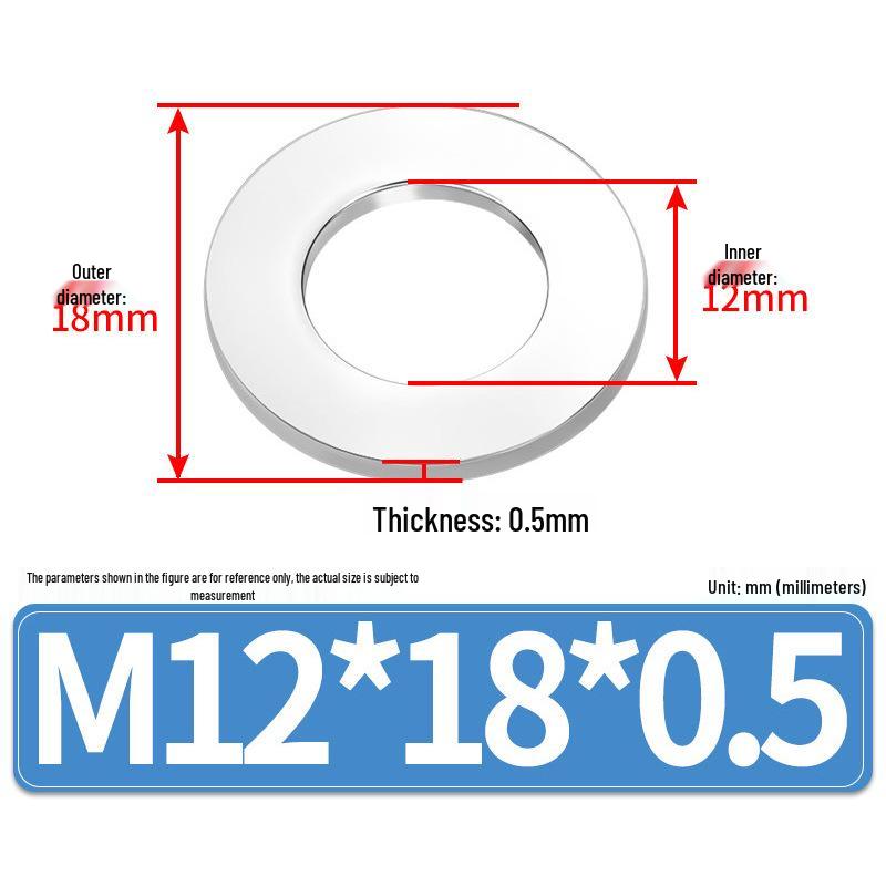 Jin Juntai Thick & Thin Stainless Steel Flat Washer, Round M10-M36