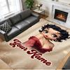 Crystal Velvet Rug Custom Name Text, Soft Non Slip Floor Mat Home DecorBetty Boop