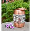 Pure Copper Water Matka - 5L | with Beautiful  Print | Copper Water Storage Dispenser with Ayurvedic Health Beneifts | for Home and Offices Purpose