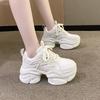 Fashion Women Chunky Sneakers 8CM High Platform Breathable Mesh Shoes Ladies Wedges Casual Shoes For Woman White Sports Dad Shoes 2024