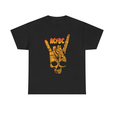 Maglietta Unisex Cotone Pesante Logo Band ACDC, Maglietta Grafica Musica Rock Regalo,