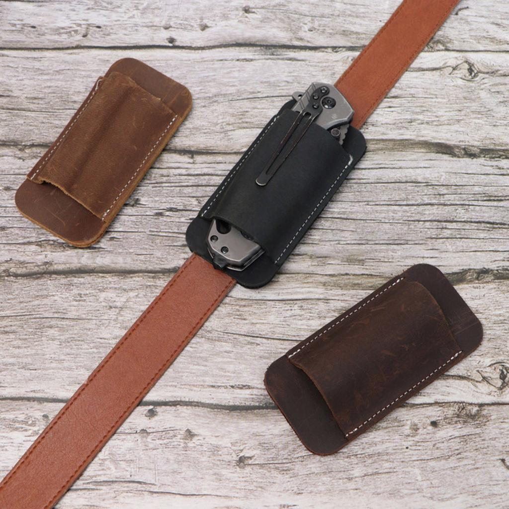 Vintage Leather Folding Knife Case Wearable Belt Pocket Knife Case Outdoor Knife Protective Case