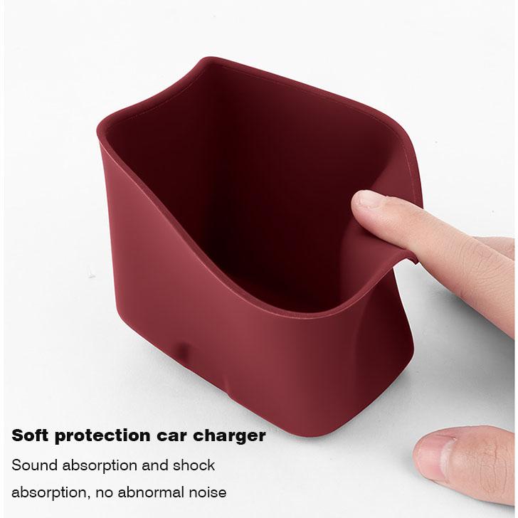 For Porsche Cayenne 2024 2025 Car Silicone Center Console Organizer Box Cup Holder Wireless Charging Pad Cup Insert Accessories